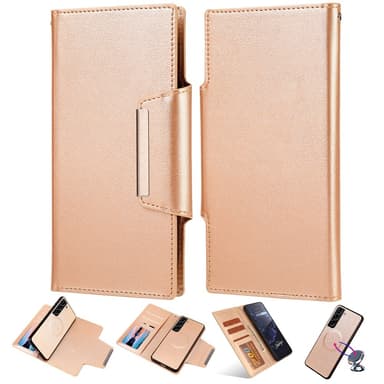 SKALO Samsung S23 Plus DOLIZMA 2 i 1 Magnet Plånboksfodral - Guld