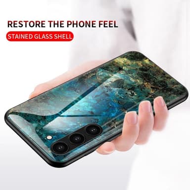 SKALO Samsung S23 Marmor Härdat Glas TPU-skal - Motiv 1