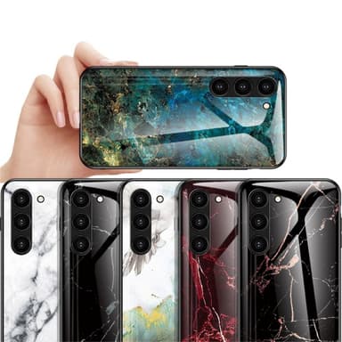 SKALO Samsung S23 Marmor Härdat Glas TPU-skal - Motiv 3