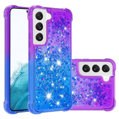 SKALO Samsung S23 Kvicksand Glitter Hjärtan TPU-skal - Lila-Blå