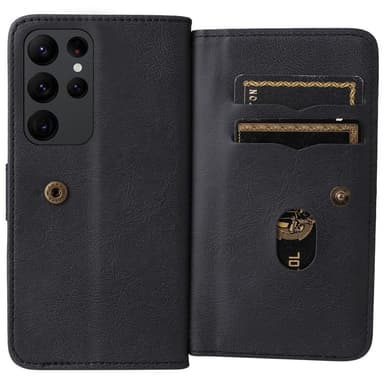 SKALO Samsung S23 Ultra 10-FACK Plånboksfodral - Svart