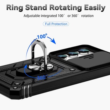 SKALO Samsung S23 Plus Armor Hybrid Metallring Kameraslider - Svart