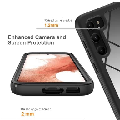 SKALO Samsung S23 Shockproof Clear Hybrid Skal - Svart