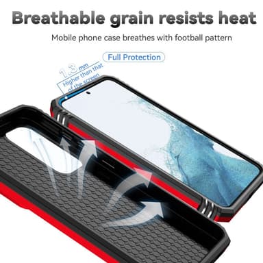 SKALO Samsung S23 Armor Hybrid Metallring Kameraslider - Röd