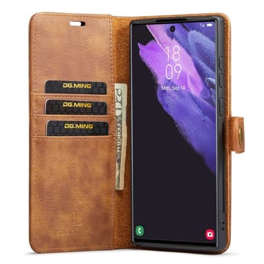 DG MING Samsung S23 Ultra 2-i-1 Magnet Plånboksfodral - Brun