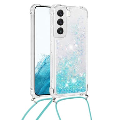 SKALO Samsung S23 Kvicksand Glitter Mobilhalsband - Turkos