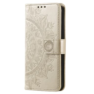 SKALO Samsung S23 Mandala Plånboksfodral - Guld