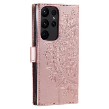 SKALO Samsung S23 Ultra Mandala Plånboksfodral - Roséguld