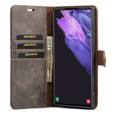 DG MING Samsung S23 Ultra 2-i-1 Magnet Plånboksfodral - Grå