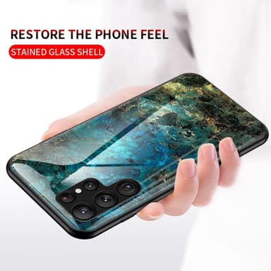 SKALO Samsung S23 Ultra Marmor Härdat Glas TPU-skal - Motiv 3