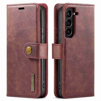 DG MING Samsung S23 2-i-1 Magnet Plånboksfodral - Röd