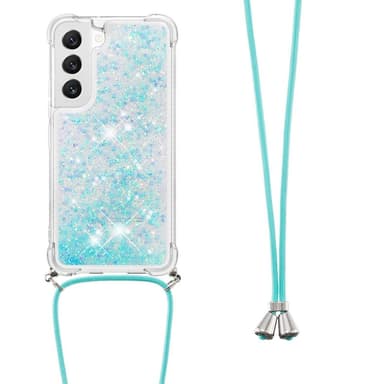 SKALO Samsung S23 Kvicksand Glitter Mobilhalsband - Turkos