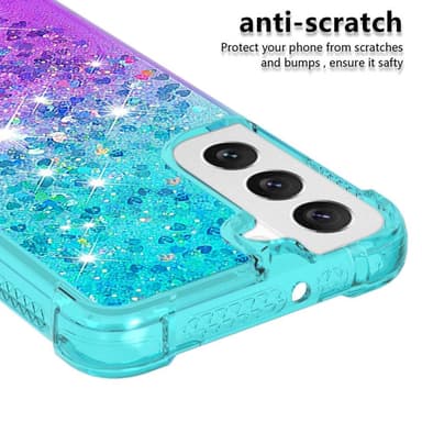 SKALO Samsung S23 Kvicksand Glitter Hjärtan TPU-skal - Turkos-Lila