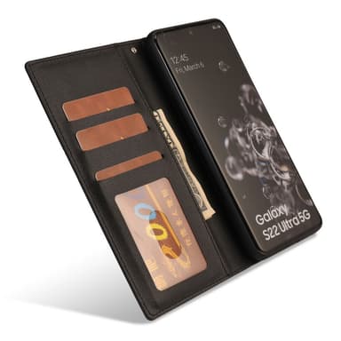 SKALO Samsung S23 Ultra DOLIZMA 2 i 1 Magnet Plånboksfodral - Svart
