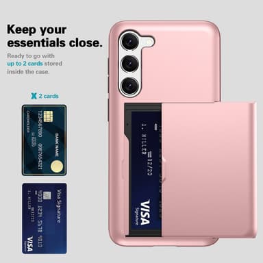 SKALO Samsung S23 Plus Armor Skal Korthållare - Roséguld