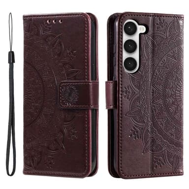 SKALO Samsung S23 Mandala Plånboksfodral - Brun