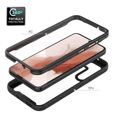 SKALO Samsung S23 Shockproof Clear Hybrid Skal - Svart