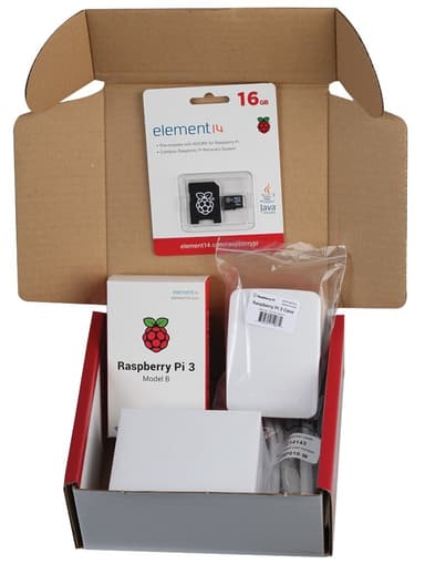 Raspberry Pi 3 Off startpaket (vit/röd)