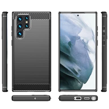 SKALO Samsung S23 Ultra Armor Carbon Stöttåligt TPU-skal - Svart