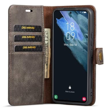 DG MING Samsung S23 Plus 2-i-1 Magnet Plånboksfodral - Grå