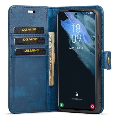DG MING Samsung S23 2-i-1 Magnet Plånboksfodral - Blå
