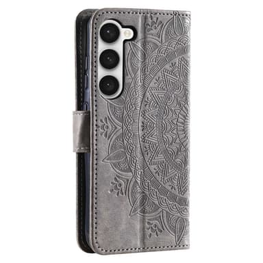 SKALO Samsung S23 Mandala Plånboksfodral - Grå