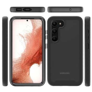 SKALO Samsung S23 Shockproof Clear Hybrid Skal - Svart