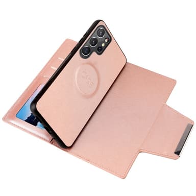 SKALO Samsung S23 Ultra DOLIZMA 2 i 1 Magnet Plånboksfodral - Roséguld