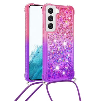 SKALO Samsung S23 Kvicksand Glitter Mobilhalsband - Rosa-Lila