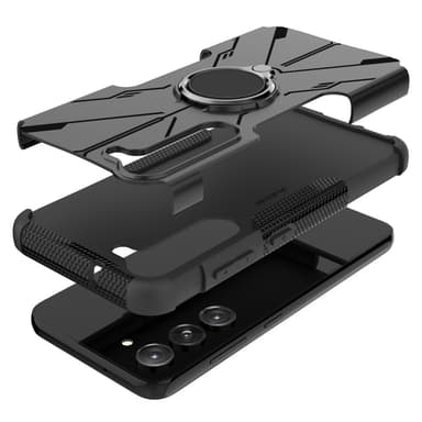 SKALO Samsung S23 Armor Hybrid Metallring skal - Svart