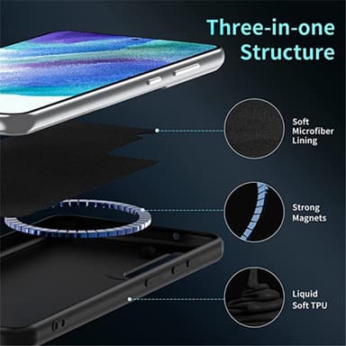 SKALO Samsung S23 Ultratunn TPU-Skal Magnetring - Svart