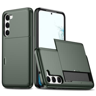 SKALO Samsung S23 Armor Skal Korthållare - Mörkgrön