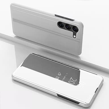 SKALO Samsung S23 Plus Clear View Spegel fodral - Silver