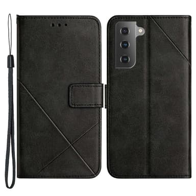 SKALO Samsung S23 Embossed Plånboksfodral i PU-Läder - Svart