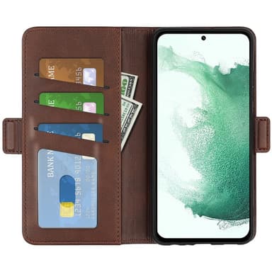 SKALO Samsung S23 Plus Premium Plånboksfodral - Brun