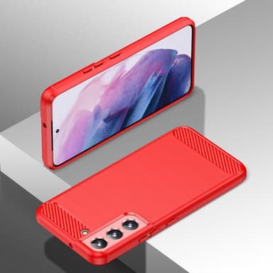 SKALO Samsung S23 Armor Carbon Stöttåligt TPU-skal - Röd