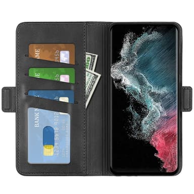 SKALO Samsung S23 Ultra Premium Plånboksfodral - Svart