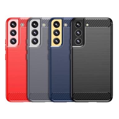 SKALO Samsung S23 Armor Carbon Stöttåligt TPU-skal - Röd