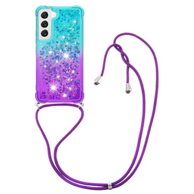 SKALO Samsung S23 Kvicksand Glitter Mobilhalsband - Turkos-Lila