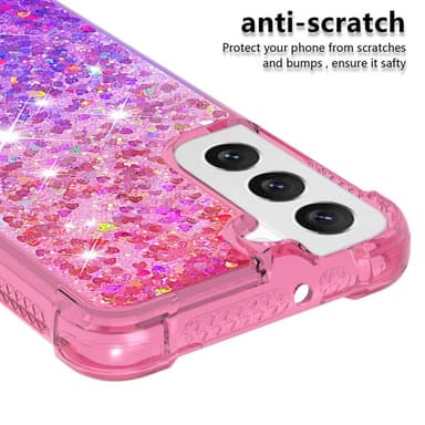SKALO Samsung S23 Kvicksand Glitter Hjärtan TPU-skal - Rosa-Lila