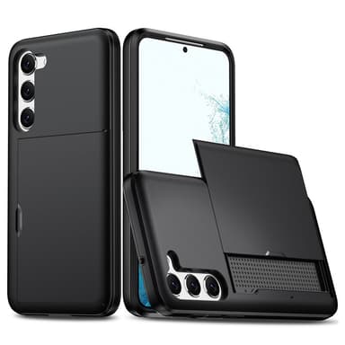 SKALO Samsung S23 Armor Skal Korthållare - Svart