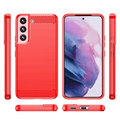 SKALO Samsung S23 Plus Armor Carbon Stöttåligt TPU-skal - Röd