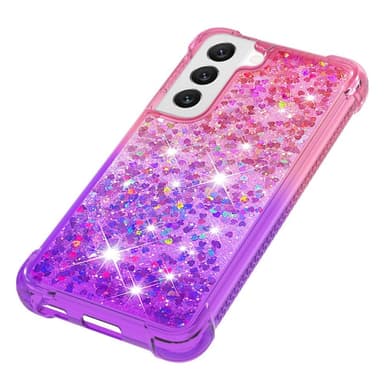 SKALO Samsung S23 Kvicksand Glitter Hjärtan TPU-skal - Rosa-Lila