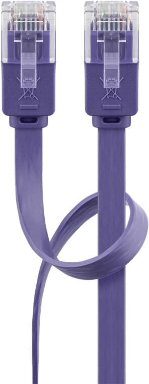 CAT 6 platt patchkabel, U/UTP, violett