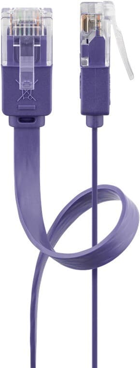 CAT 6 platt patchkabel, U/UTP, violett