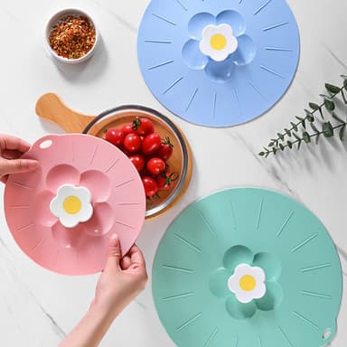 Blomma silikonlock för matförvaring och matlagning Rosa 20 cm