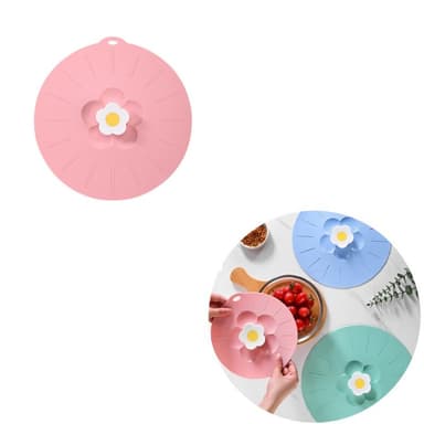 Blomma silikonlock för matförvaring och matlagning Rosa 20 cm