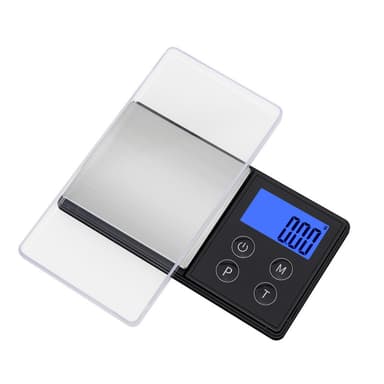 Laddningsbar digitalvåg 200 g / 0,01 g Svart