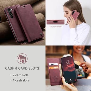 CASEME Plånboksfodral Samsung Galaxy S23 - Röd