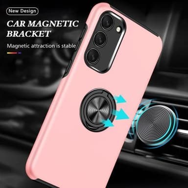 Samsung Galaxy S23 Hybrid skal med Finger Ring - Rose Gold